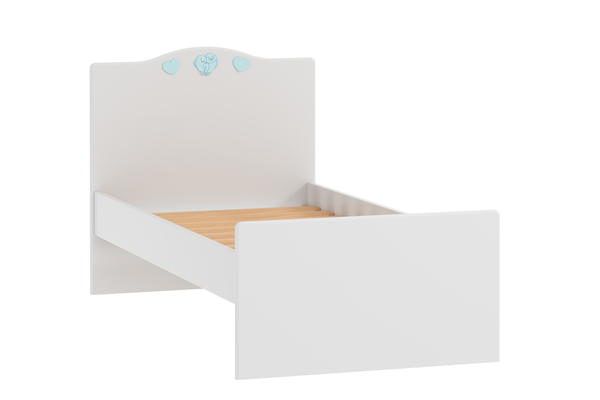 Кровать Лилу (Птички, Белый/Голубой (эмаль), Фанерам, п/м) HM 041.07