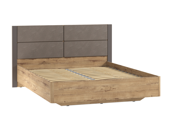Кровать Livorno 160 с ортопедическим основанием НМ 011.58 дуб бунратти, софт графит