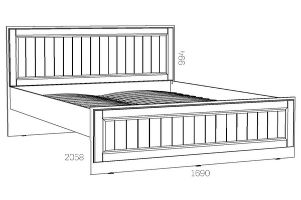 Кровать Оливия 160 с ортопедическим основанием НМ 040.34 Х + ящик для белья (2 шт.) НМ 040.39