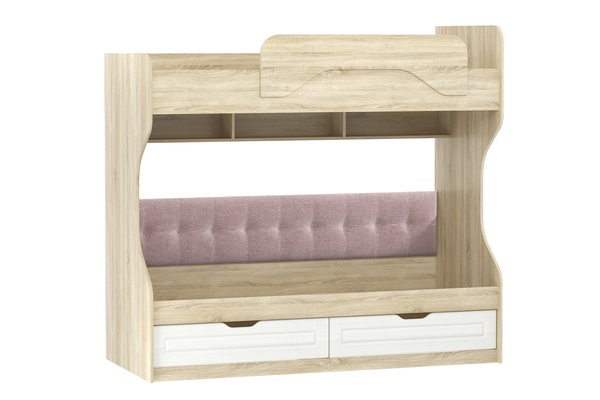 Кровать Оливия ИЧП 015.02 Х с мягкой спинкой Дабл лекко ява велюр серо-розвый