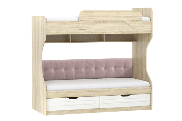 Кровать Оливия ИЧП 015.02 Х с мягкой спинкой Дабл лекко ява велюр серо-розвый