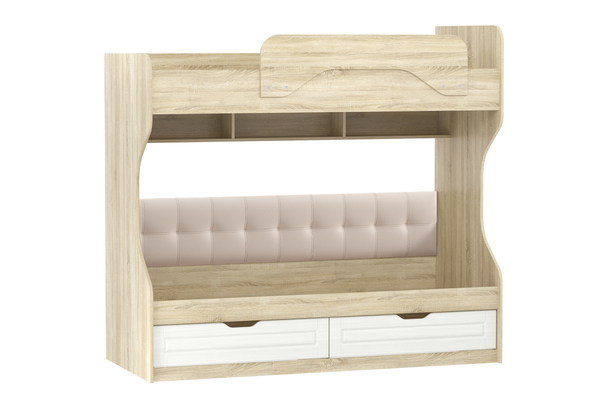 Кровать Оливия ИЧП 015.02 Х с мягкой спинкой Дабл велутто 16 велюр бежевый