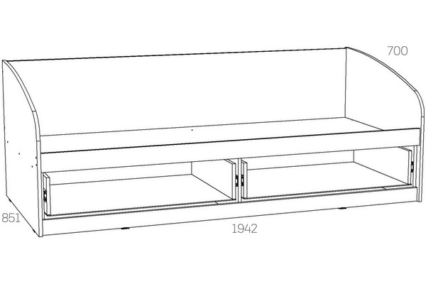 Кровать Оливия НМ 008.63-01 Х дуб сонома, белое дерево