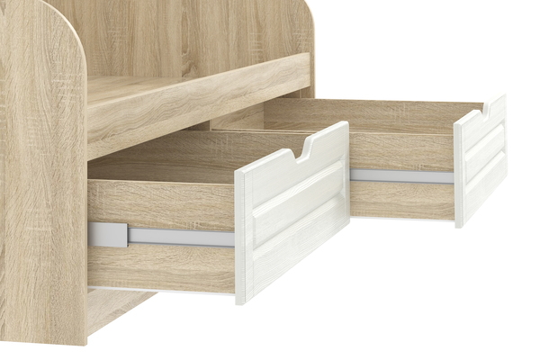 Кровать Оливия НМ 008.63-01 Х дуб сонома, белое дерево