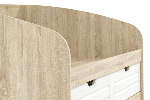 Кровать Оливия НМ 008.63-01 Х дуб сонома, белое дерево