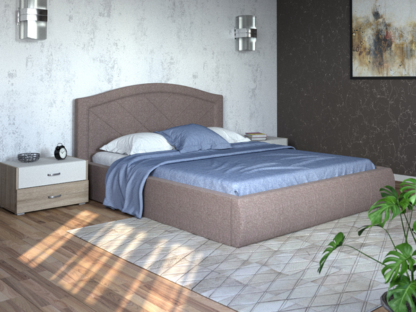 Кровать Виго 160 ткань Савана латте с подъемным механизмом