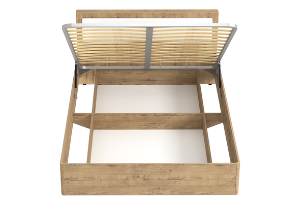 Кровать VIRGINIA 160 с ортопедическим основанием и подъемным механизмом НМ 011.54 Х дуб бунратти, кожзам бум айс