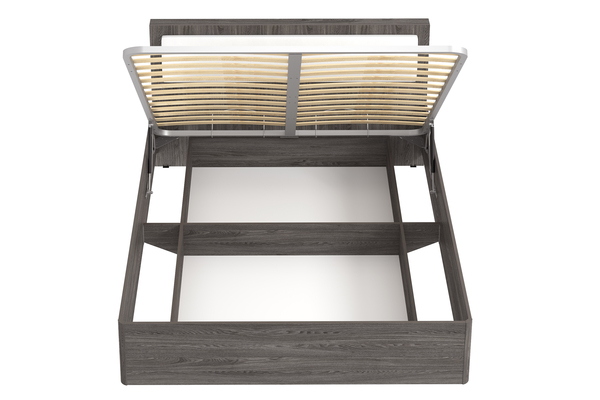 Кровать VIRGINIA 160 с ортопедическим основанием и подъемным механизмом НМ 011.54 Х ясень анкор темный, кожзам бум айс