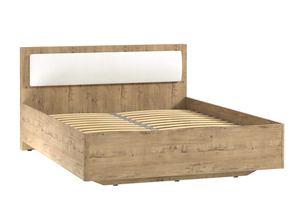 Кровать VIRGINIA 160 с ортопедическим основанием НМ 011.52 дуб бунратти, кожзам бум айс