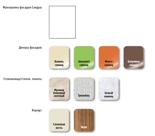 Кухонный гарнитур "Сандра" 138 х 280 см