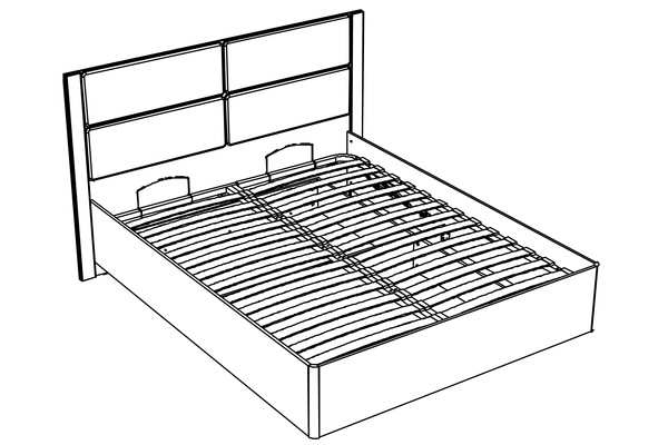Спальня Livorno композиция 1 дуб бунратти, софт панакота (кровать с ортопедическим основанием и подъемным механизмом)