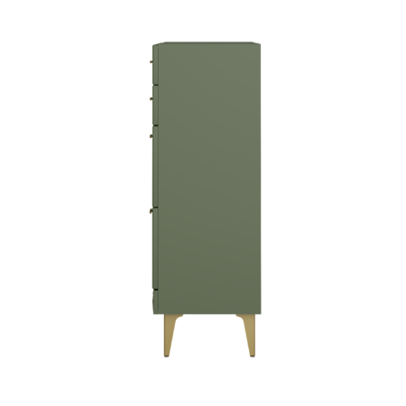 Комод Марион 16.249 дымчатый зеленый K521, олива шагрень AG 1050 ПВХ, белый PE шагрень