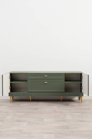 Тумба Марион 16.167 дымчатый зеленый K521, олива шагрень AG 1050 ПВХ, белый PE шагрень