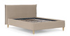 Кровать Микаса 140 велюр светлый бежевый, шоколадный с ортопедическим основанием и подъемным механизмом