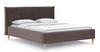 Кровать Микаса 160 велюр шоколадный, светло-серый с ортопедическим основанием и подъемным механизмом