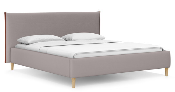 Кровать Микаса 180 велюр светло-серый, терракотовый с ортопедическим основанием и подъемным механизмом