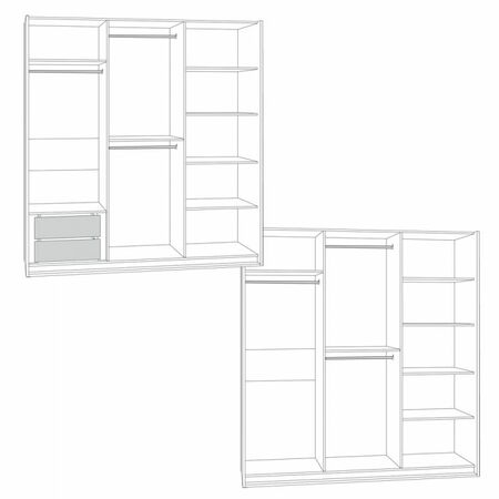 Шкаф-Купе Моника 304/02 + в подарок блок из двух выдвижных ящиком Моника 308