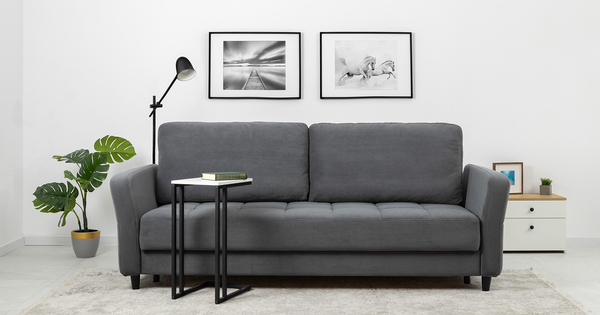 Диван-кровать прямой Невада ТД 571 велюр Vendetta 11 графитовый серый