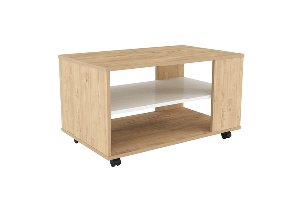 Стол журнальный Capri НМ 011.42 Х белый текстурный, дуб бунратти