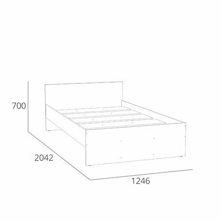 Кровать Симпл НМ 011.53-02 с жестким основанием ЛДСП (спальное место 120х200) белый фасадный