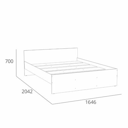 Кровать Симпл НМ 011.53 с жестким основанием ЛДСП (спальное место 160х200) белый фасадный