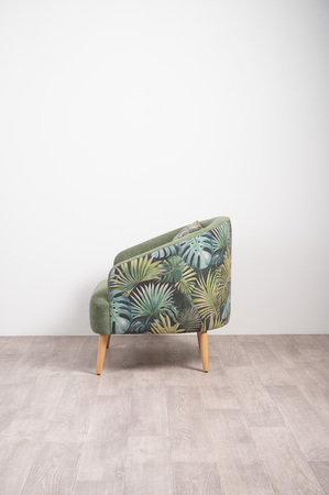 Кресло для отдыха Маттиас ТК 120 велюр монстера, moss 615, зеленый