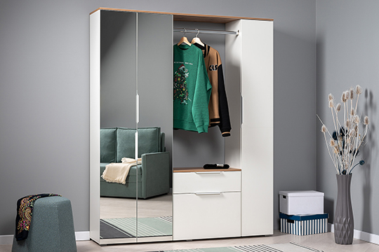 Прихожая Октава 15.123 белый PE шагрень, дуб вотан, белый PE шагрень ПВХ