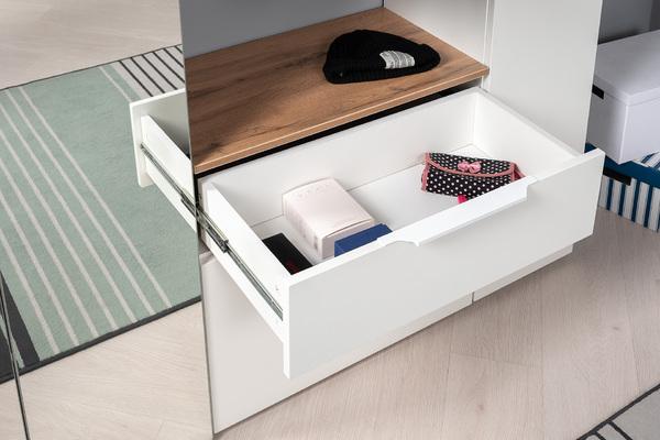 Прихожая Октава 15.123 белый PE шагрень, дуб вотан, белый PE шагрень ПВХ