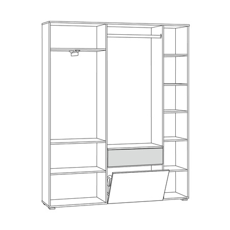 Прихожая Октава 15.123 серый графит, дуб вотан, серый графит ПВХ
