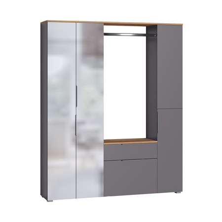 Прихожая Октава 15.123 серый графит, дуб вотан, серый графит ПВХ