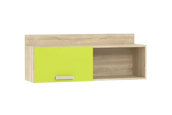 Полка навесная Акварель НМ 011.38 М1 дуб сонома, лайм