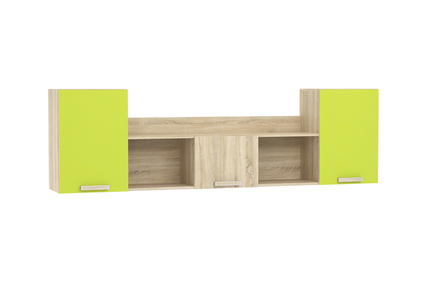 Полка навесная Акварель НМ 011.39-01 М дуб сонома, лайм