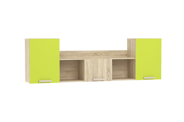 Полка навесная Акварель НМ 011.39-02 М дуб сонома, лайм