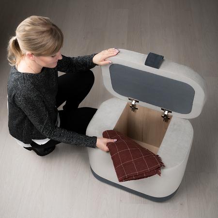 Пуф Бинго велюр Ультра Смоук (светло-серый) Ультра Грей (серый)