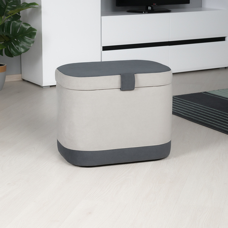 Пуф Бинго велюр Ультра Смоук (светло-серый) Ультра Грей (серый)