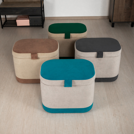 Пуф Бинго велюр Ультра Смоук (светло-серый) Ультра Грей (серый)