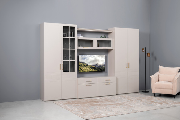 Шкаф навесной Ричфорд 16.328 кашемир 5981 BS, моно керамика D166-2 ПВХ