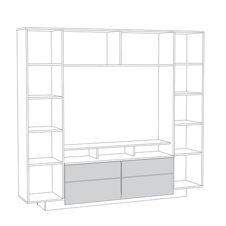 Стенка в гостиную Румба 03.272 ясень шимо светлый мокко глянец ПВХ