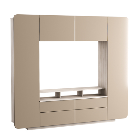 Стенка в гостиную Румба 03.272 ясень шимо светлый мокко глянец ПВХ