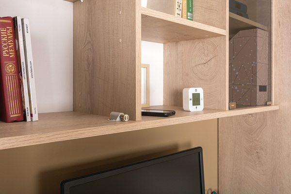 Шкаф Бостон 13.155 дуб эндгрейн элегантный, милк рикамо софт ПВХ