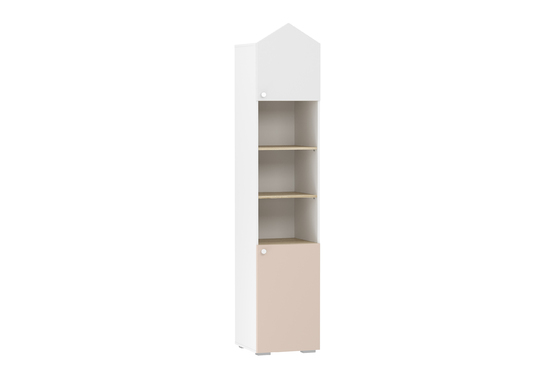 Шкаф для книг Банни НМ 041.44 правый меренга, бисквит, белый, дуб сонома