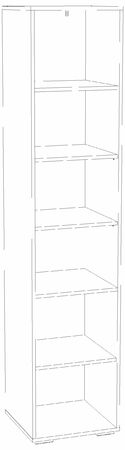 Шкаф для книг Банни НМ 041.44 правый меренга, макарун, белый, дуб сонома