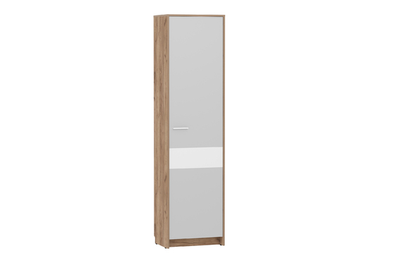Шкаф для одежды Нортон НМ 013.12 серый камень, белый фасадный, дуб крафт табачный
