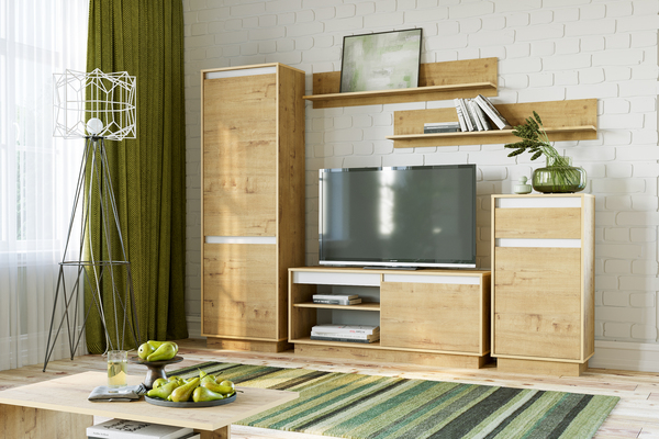 Шкаф для одежды VIRGINIA НМ 011.80-01 дуб бунратти, белый скандинавский