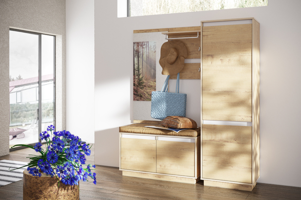 Шкаф для одежды VIRGINIA НМ 011.80-01 дуб бунратти, белый скандинавский