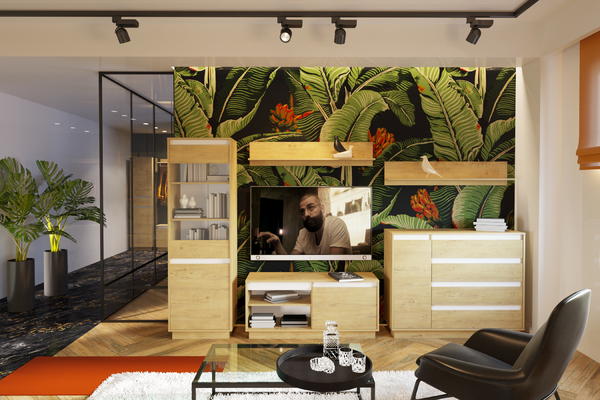 Шкаф для одежды VIRGINIA НМ 011.81 дуб бунратти, белый скандинавский