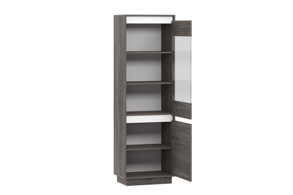 Шкаф для посуды VIRGINIA НМ 011.82 ясень анкор темный, белый скандинавский