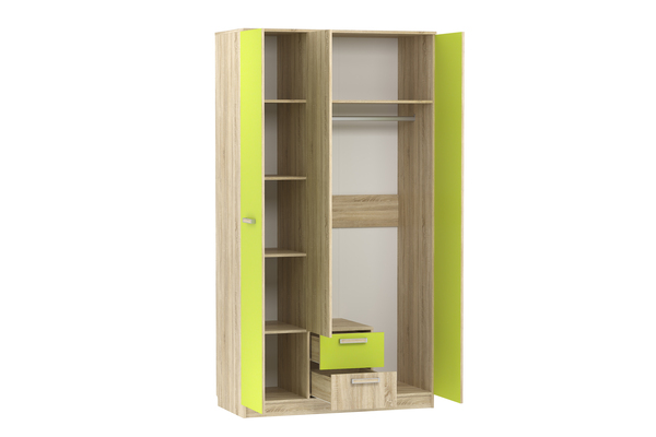 Шкаф комбинированный Акварель НМ 013.08-01 М1 дуб сонома, лайм