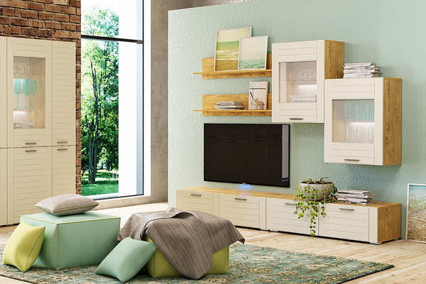 Шкаф комбинированный Livorno НМ 011.48 Х софт панакота, дуб бунратти