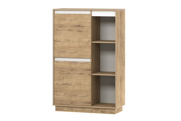 Шкаф комбинированный VIRGINIA НМ 011.85 левый дуб бунратти, белый скандинавский